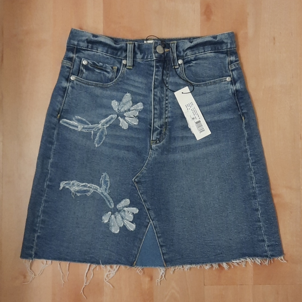 NWT, Rebecca Taylor La Vie Flower Patch Denim Skirt